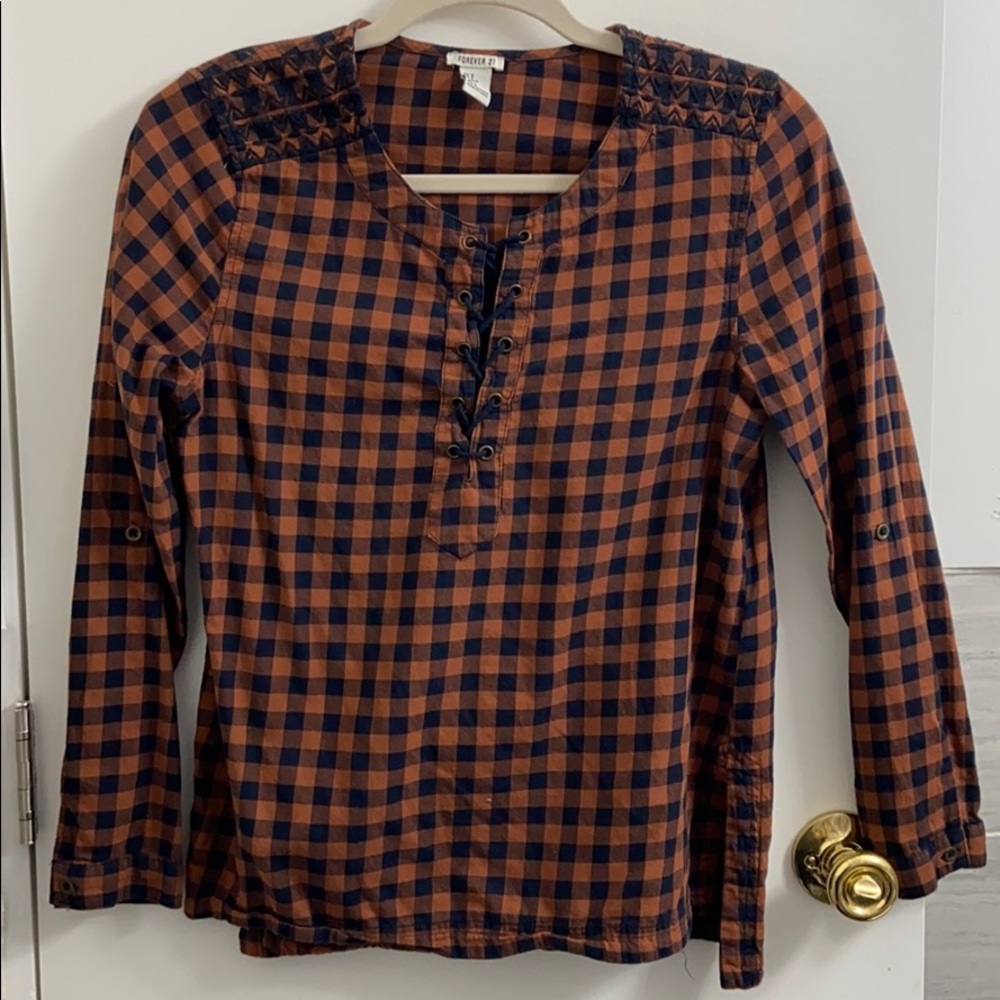 FOREVER 21 plaid blouse